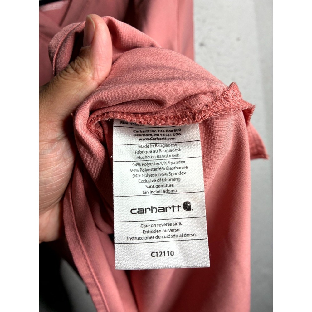 Carhartt Force Modern Fit Scrub Top Womens XL Dusty Rose Stretch V Neck Medical - Picture 8 of 13
